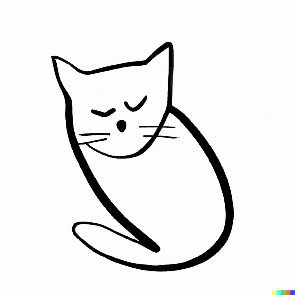 A simple outline of a cat.